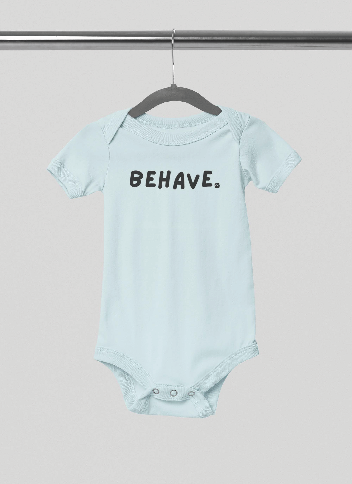 Ice Blue BEHAVE. Baby Onesie