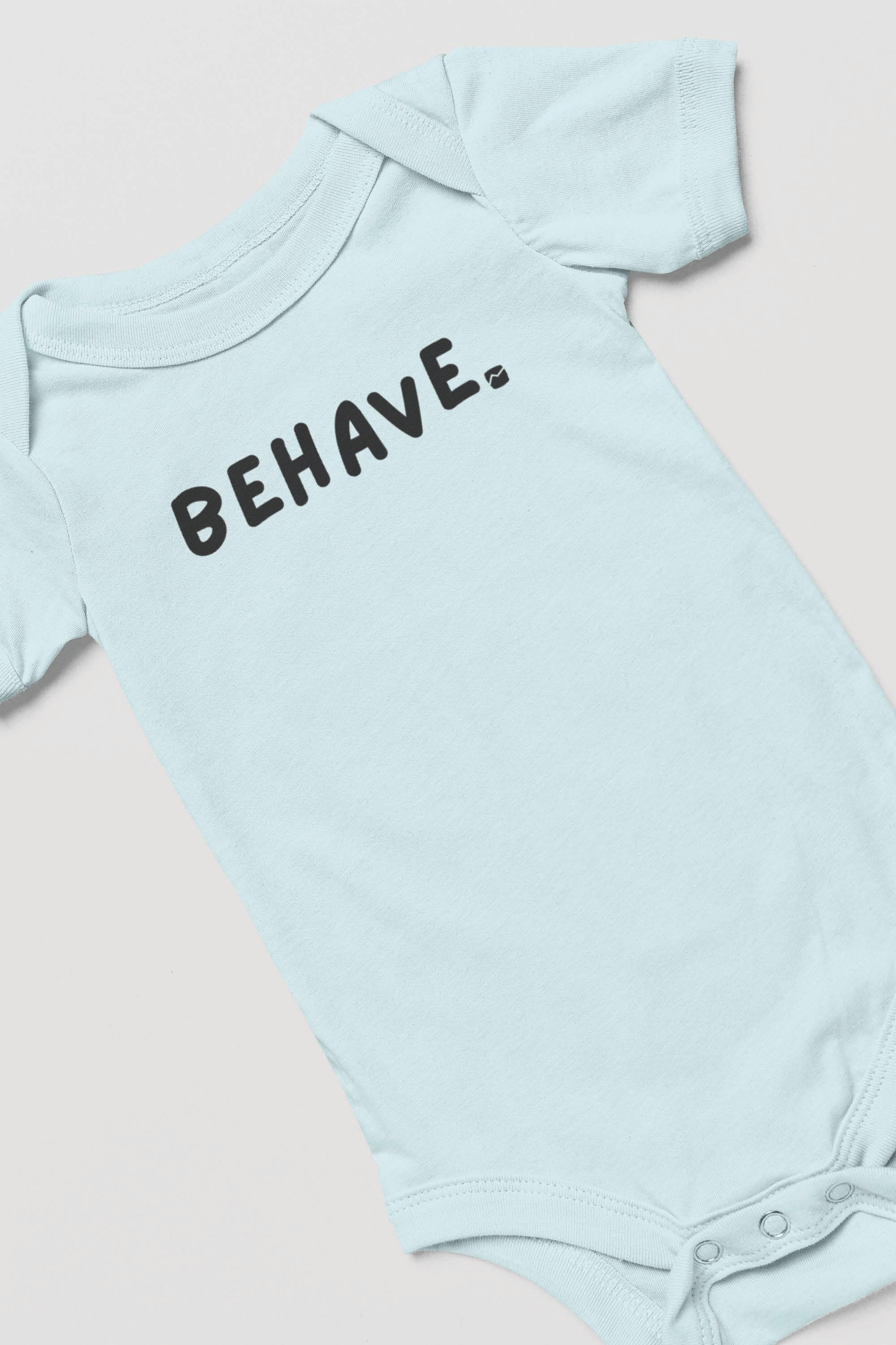 Ice Blue BEHAVE. Baby Onesie