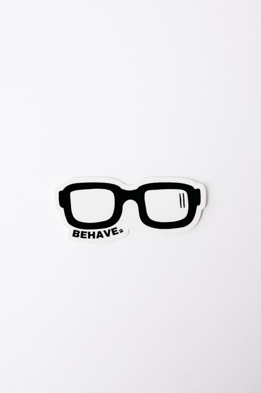 Behave Skinner Glasses Sticker