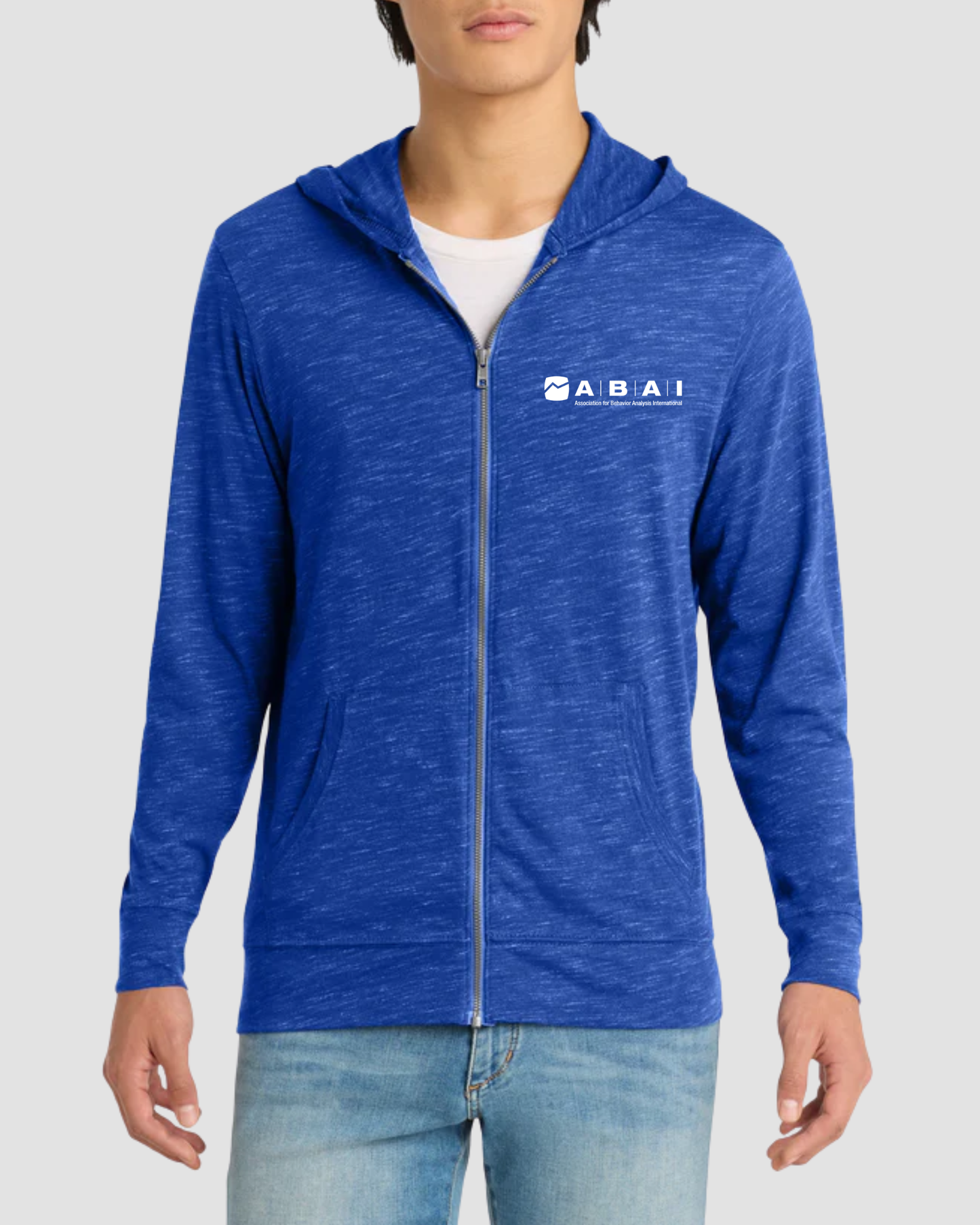 Heathered Blue ABAI Full-Zip Hoodie