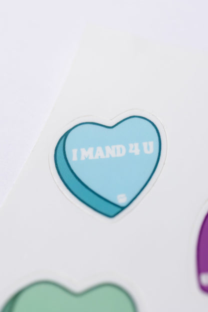 Candy Heart Sticker Sheet