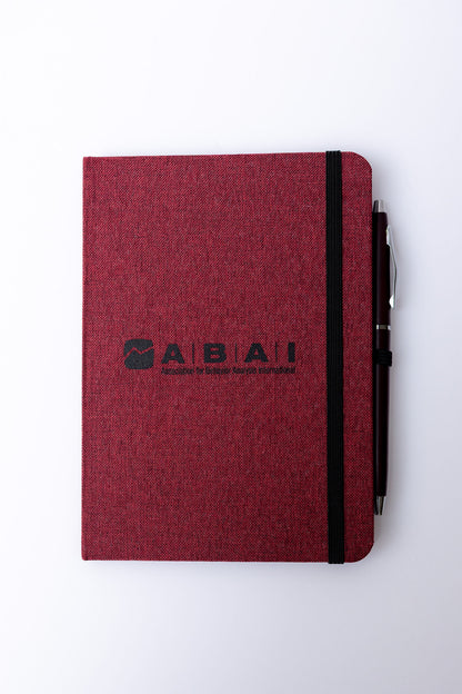Maroon ABAI Notebook with Pen